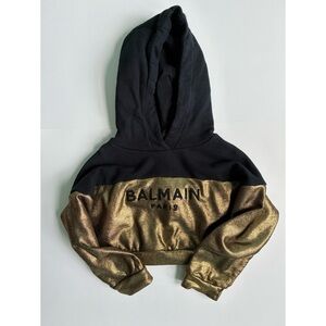 EUC Balmain Swarovski crop hoodie 4y